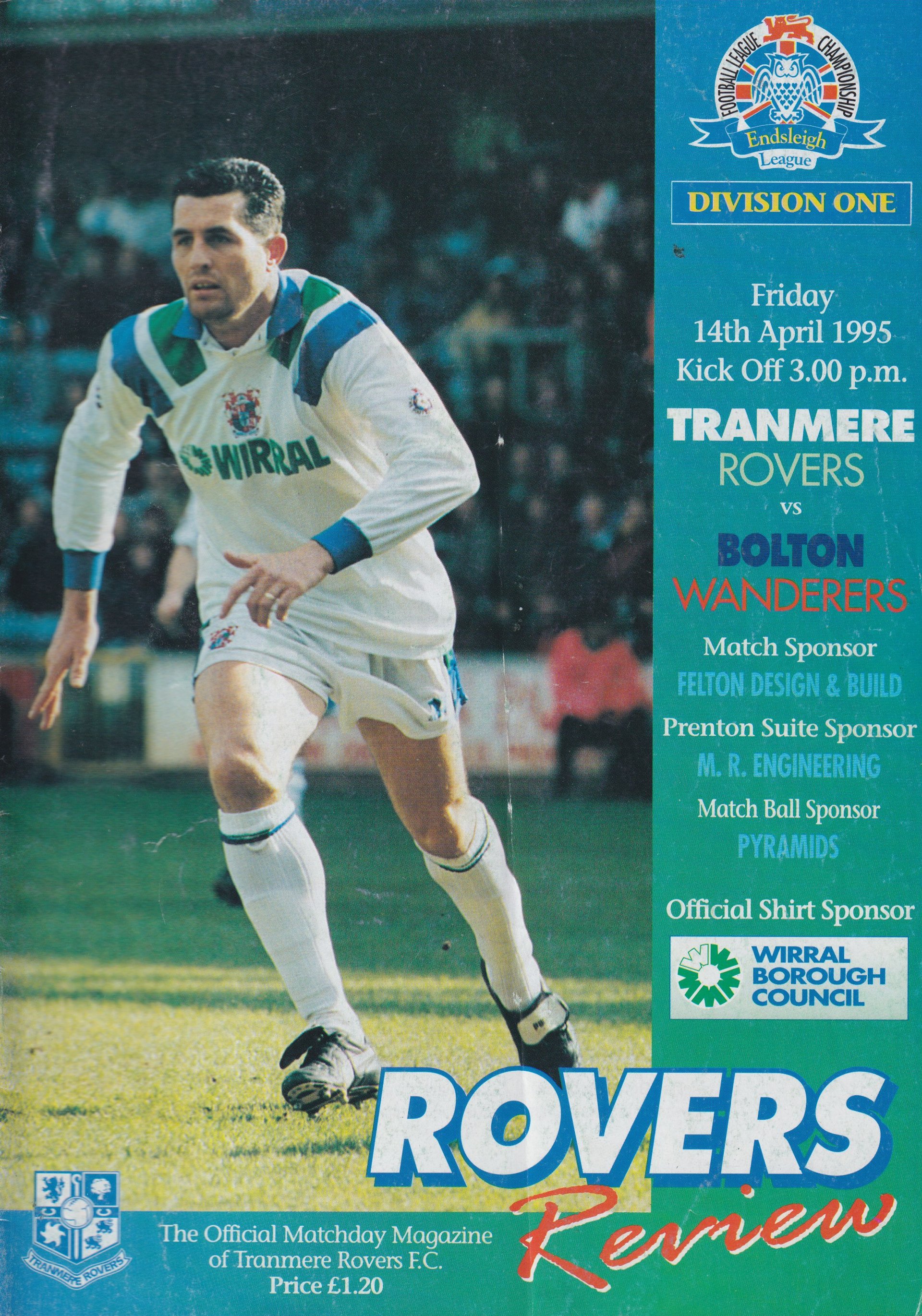 Tranmere Rovers v Bolton Wanderers match programme